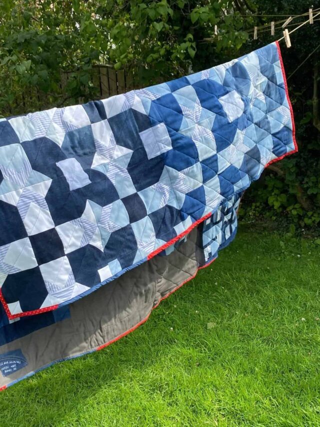 My First Quilt Made From Denim, A Reversible Denim Quilt Story