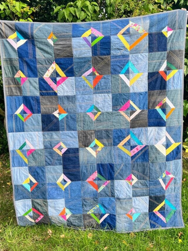 How to Make a QuiltAsYouGo Denim Quilt Story Scrap Fabric Love