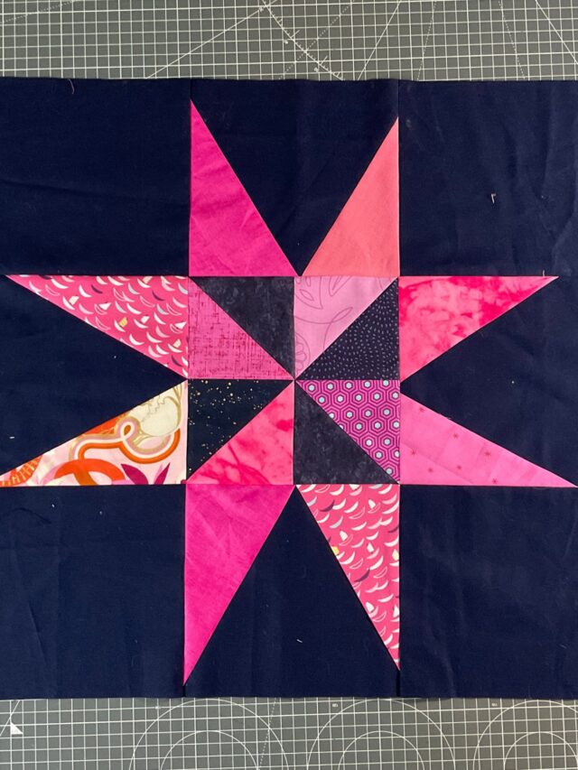 Beginner Friendly Large Star Quilt Block Scrap Fabric Love