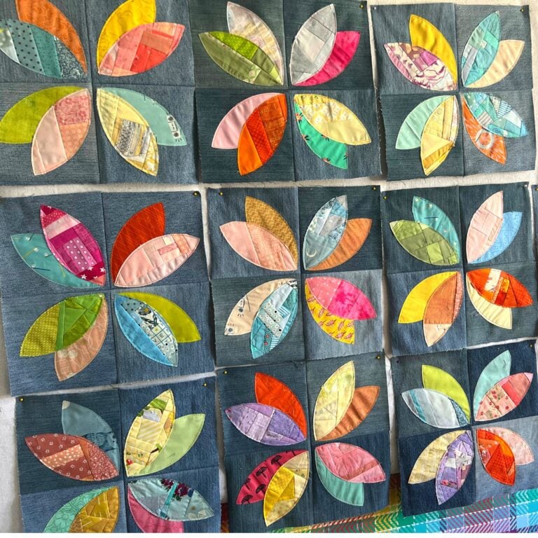 double orange peel quilt block
