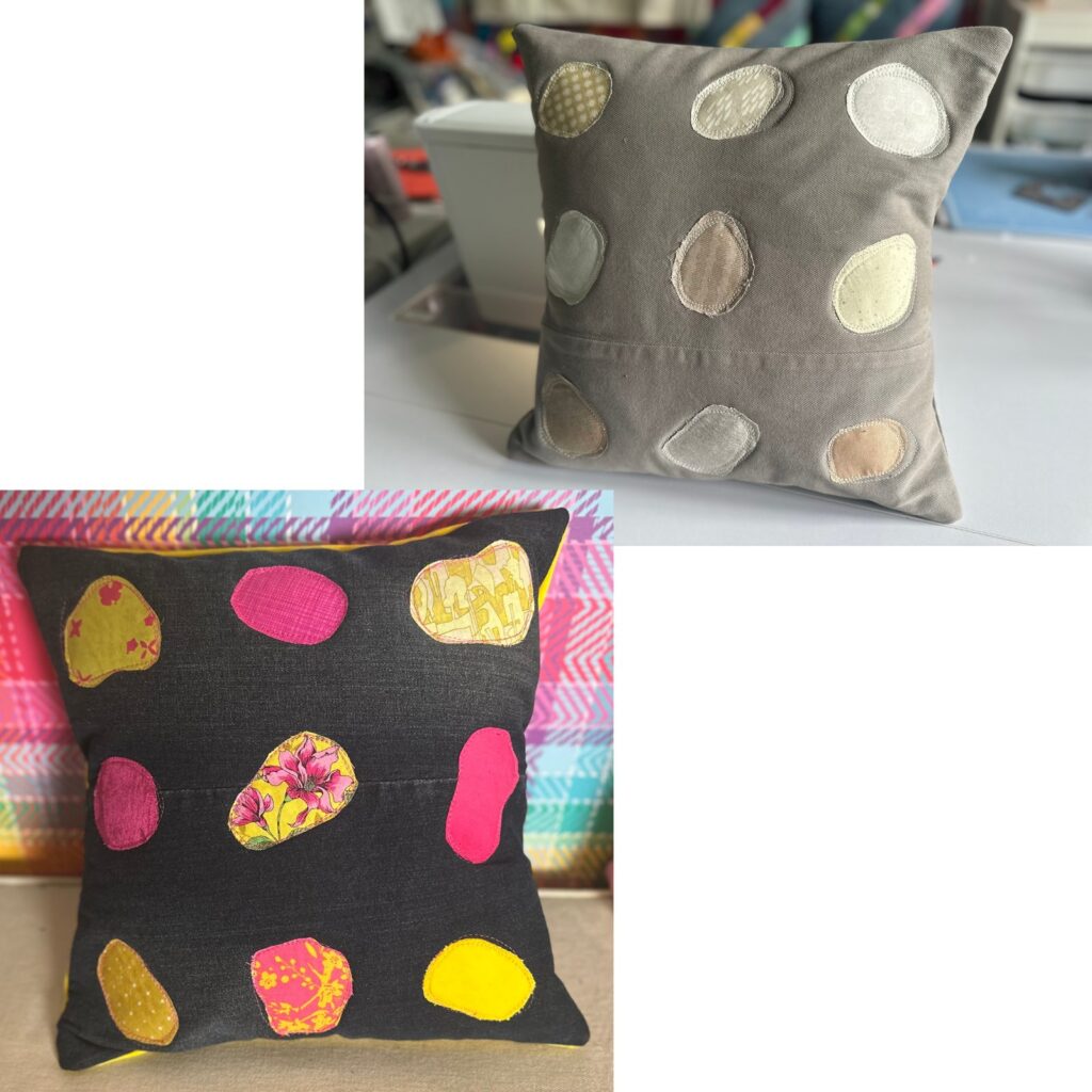 scrappy sea glass cushions