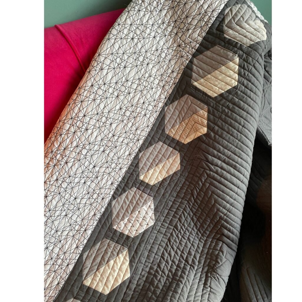 grey hexagon quilt