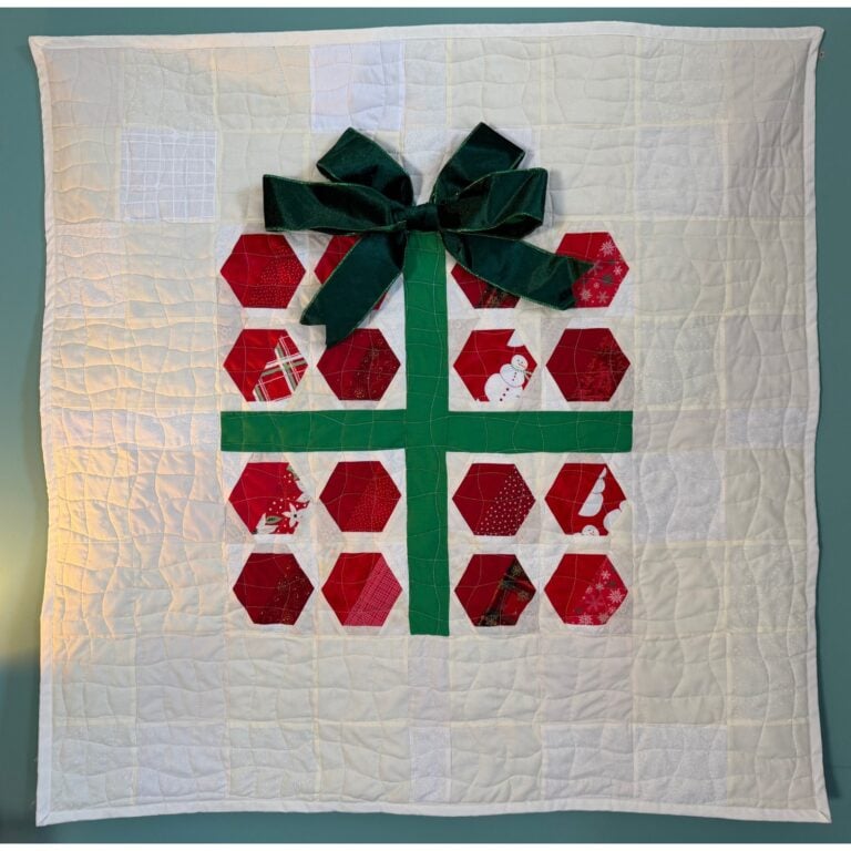 finished christmas present wall hanging