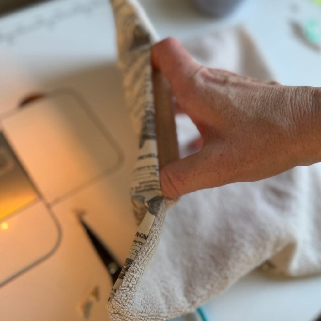 turning gap raw edges in