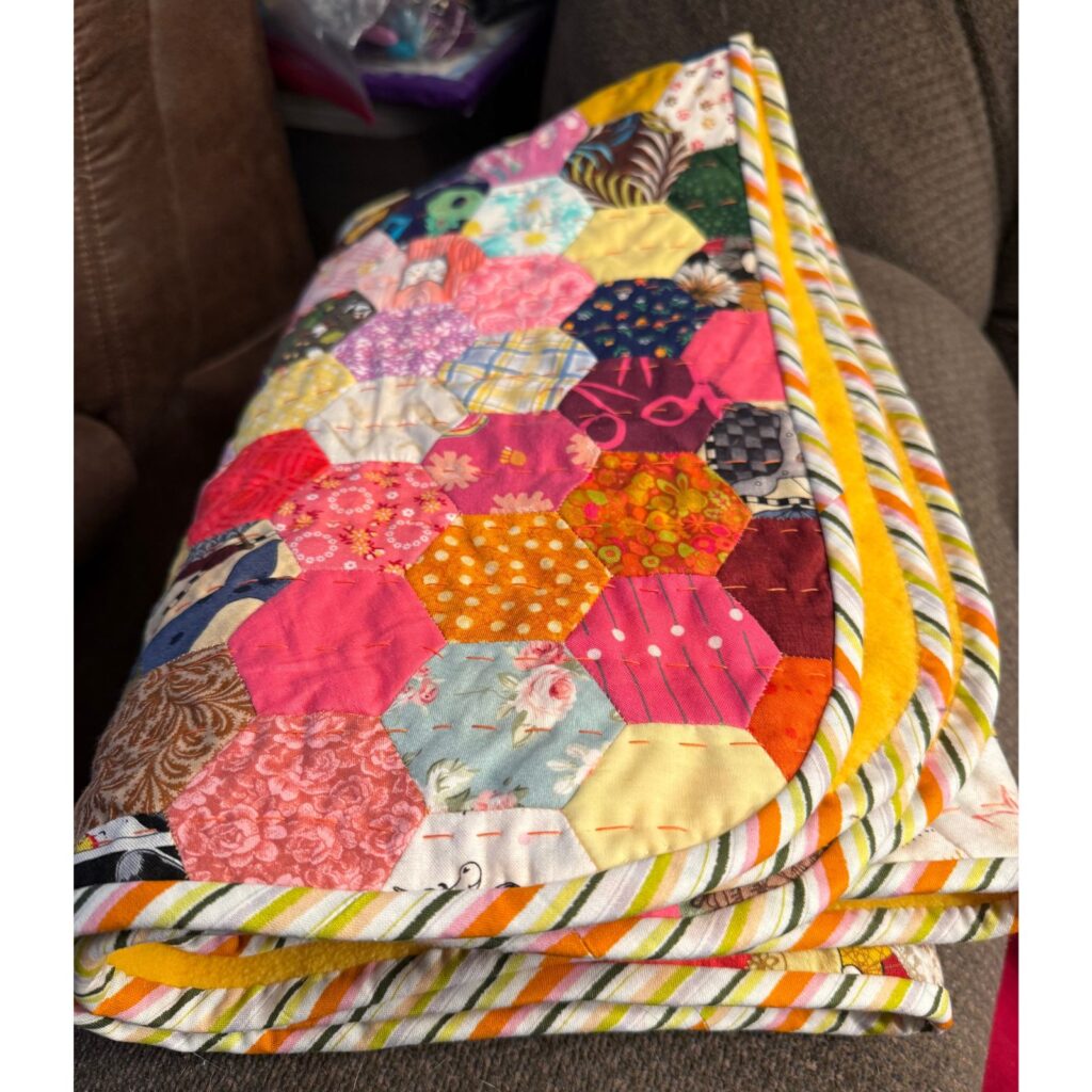 close up epp quilt