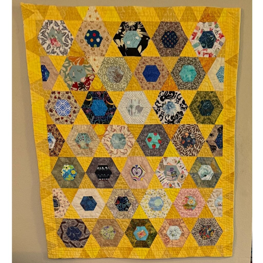 hexagon quilt yellow
