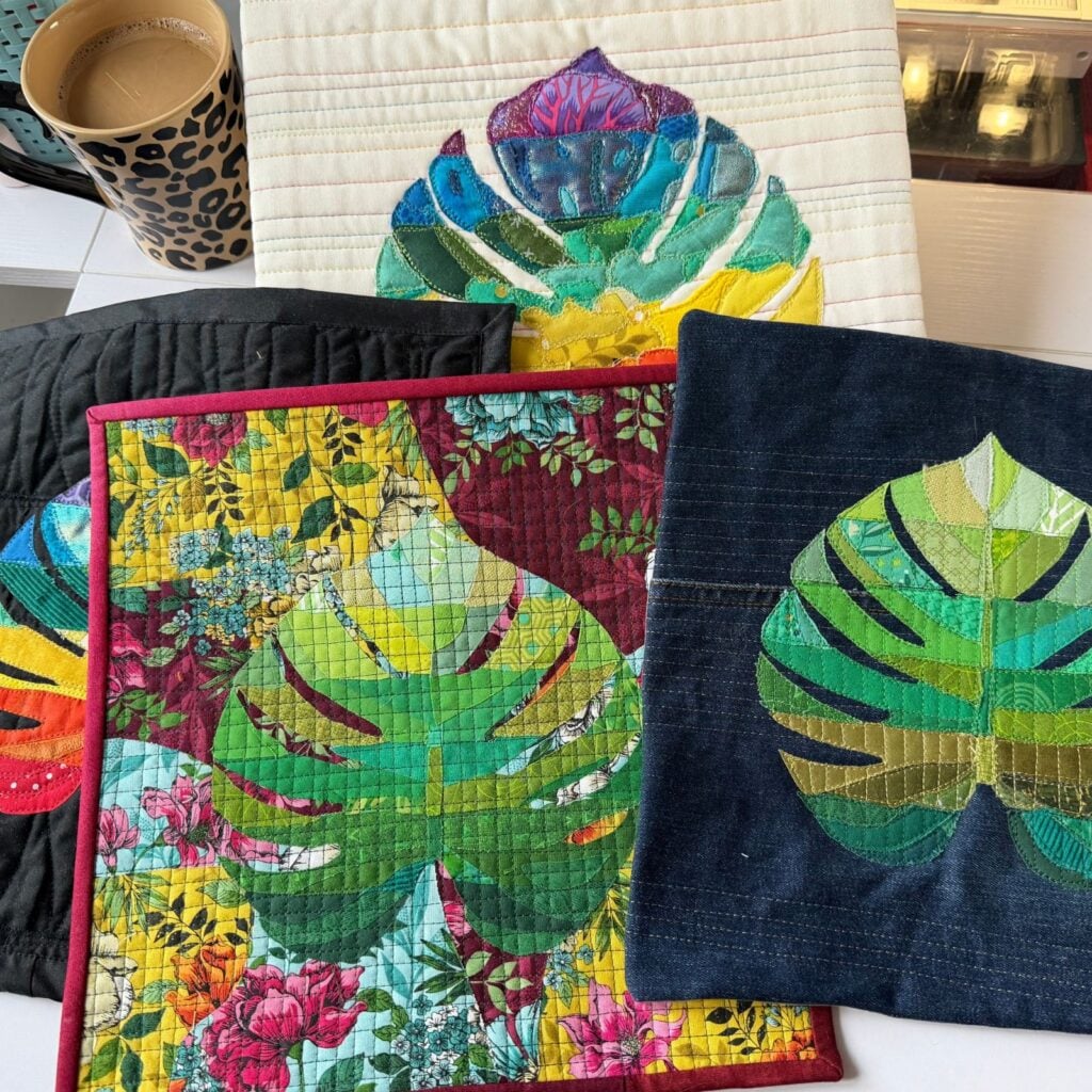 Monstera Collage Quilts finished