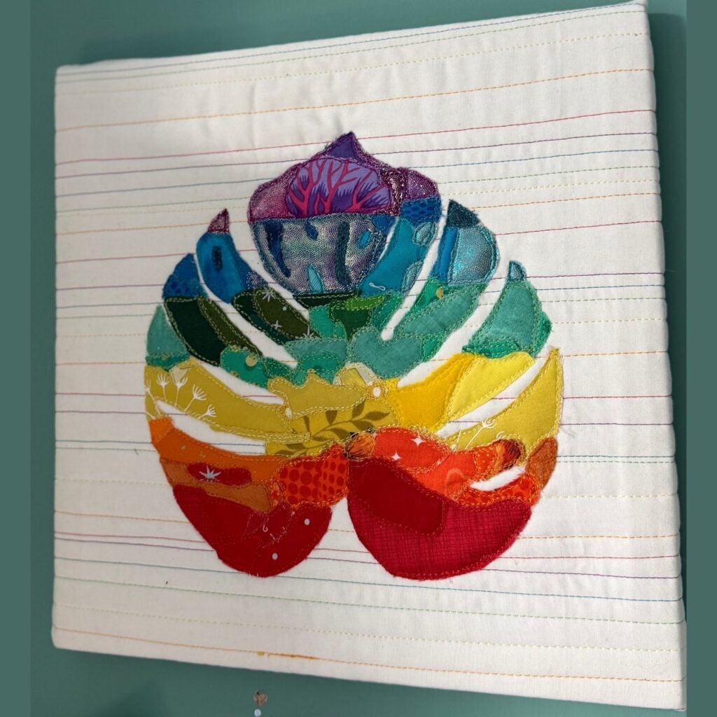 monstera leaf collage rainbow