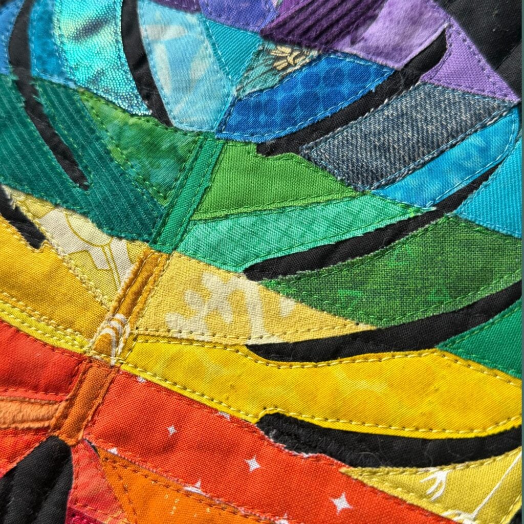 close up of quilting
