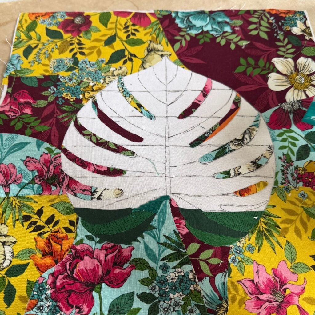 monstera collage progress