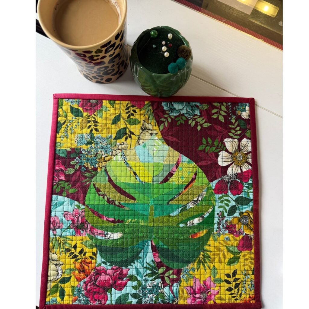 monstera collage quilt